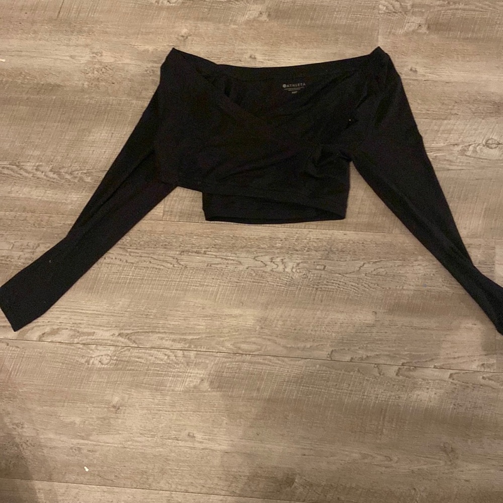 Athleta Cropped Black Athletic Sweater